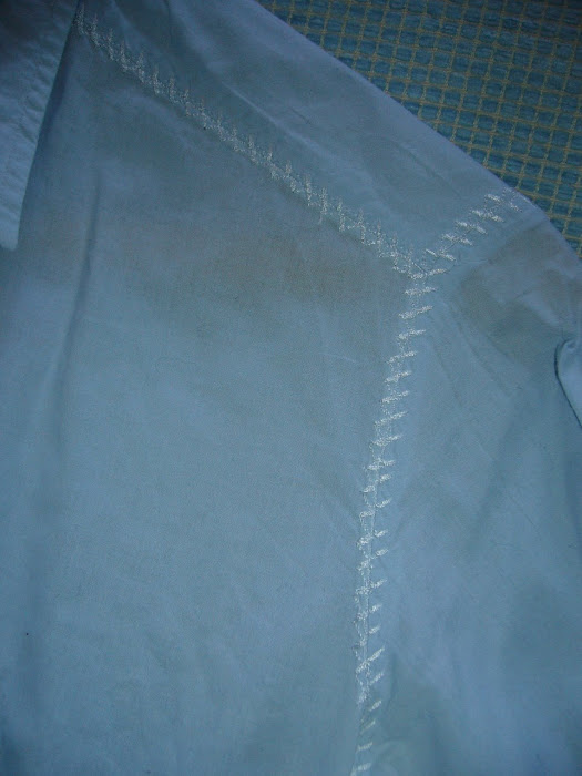 Pormenores da camisa nas costuras