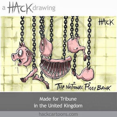 Royal Bank of Scotland cartoon, UK GDP, economics, economy, debt cartoon caricature © Matt Buck Hack cartoons