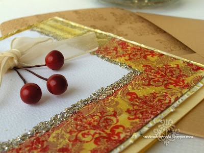 vintage Christmas card with berries