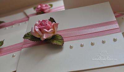 romantic invitation with paper rose