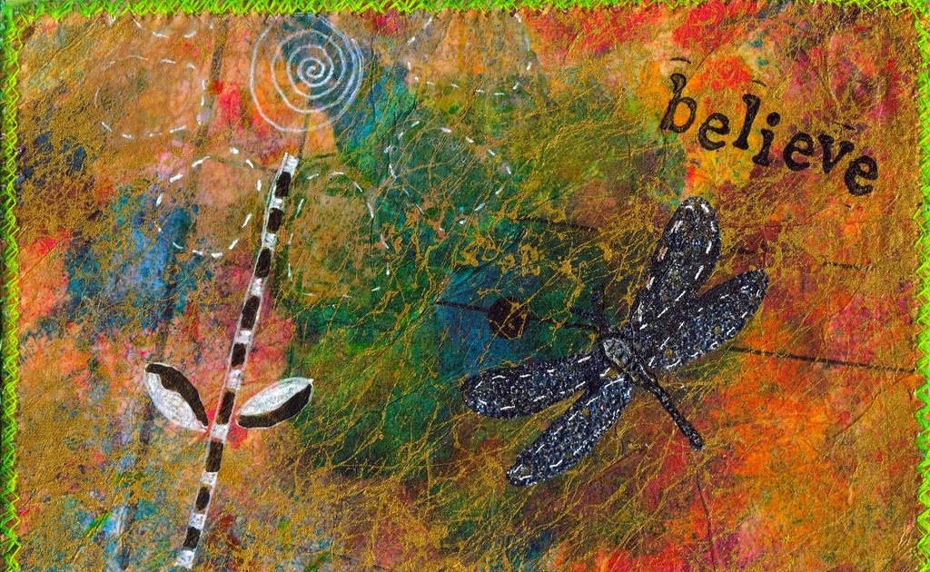 Funky Art Queen Fabric Postcard