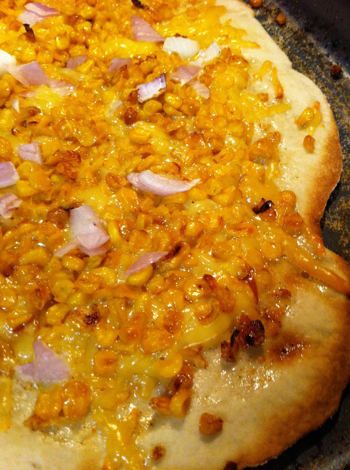 A Little Bite of Everything Corn and Smoked Mozzarella Pizza