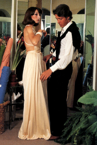 Anjelica Huston and Halston