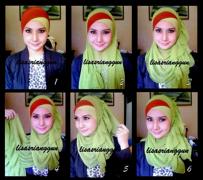 cara cara memakai shawl ombak
