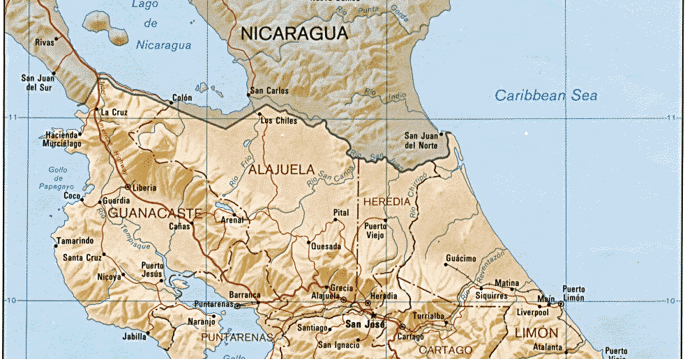 Geografia de Costa Rica Ubicacion