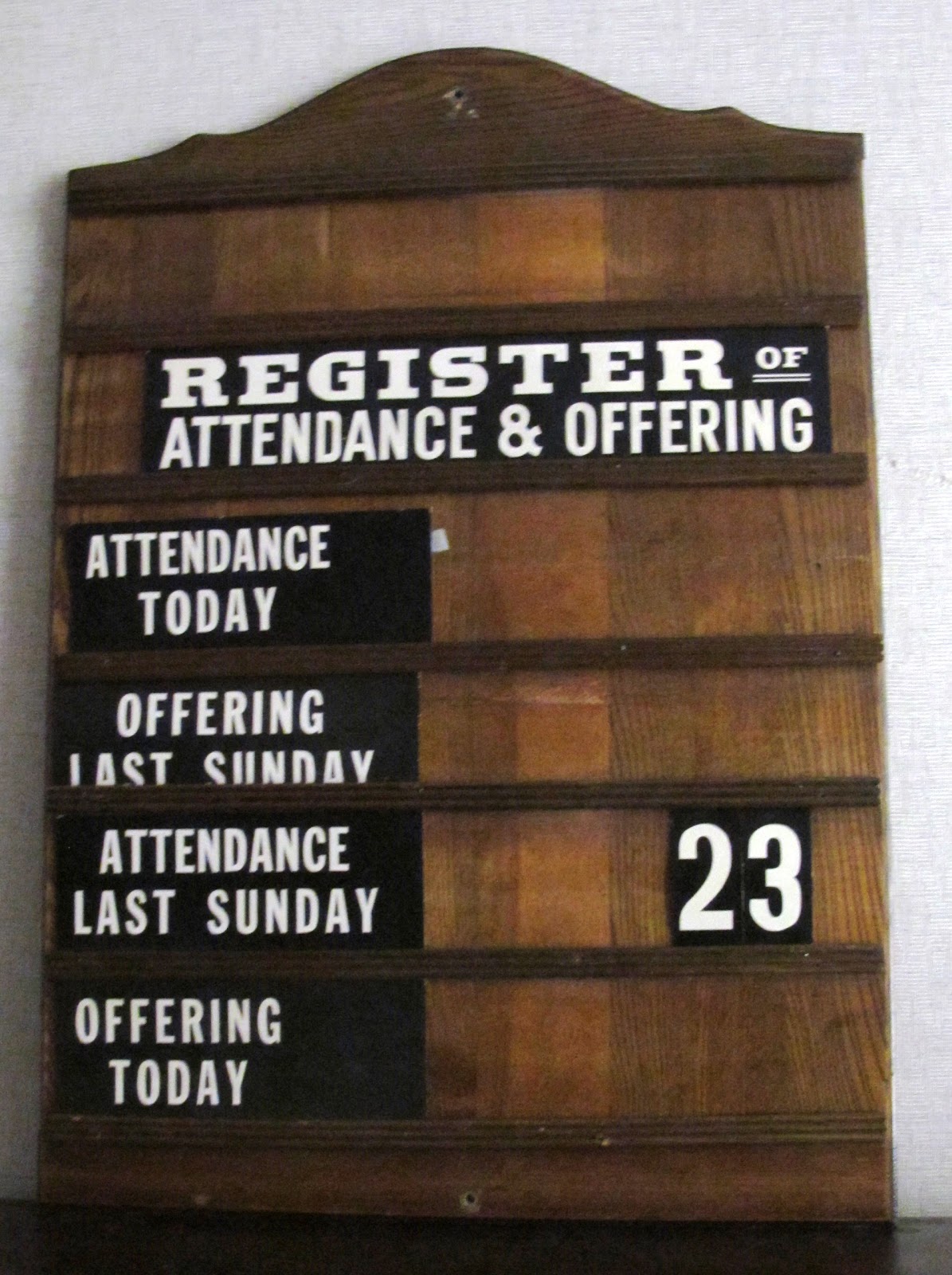 Church Attendance Board