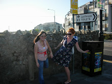 kicking the wall on the Galway Bay Promenade