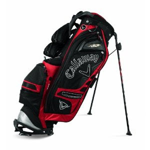 Boston College (BC) Eagles colored golf bag that is maroon, red, and black.