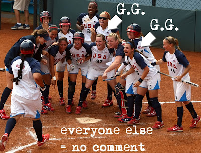 Lauren Lappin (37) and Vicky Galindo (19), USA, softball, silver Gee, 