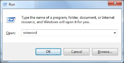 Run command for Microsoft word