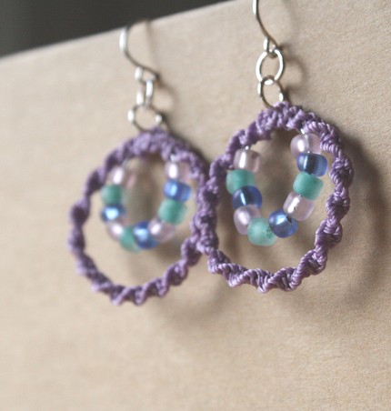 makrome örgülü küpe örgülü küpe modeli