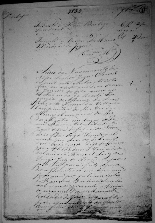 Inventário de Francisco Barbosa Sandoval - 1833