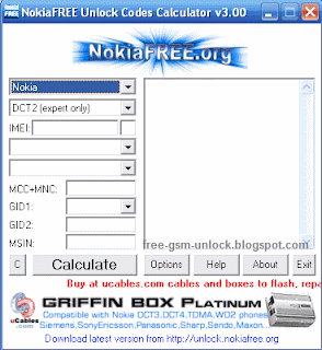 Nokia FREE Unlock Codes Calculator v3.00 unlock