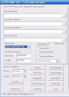 UFSx SEMC Tool v1.228+K800i logger