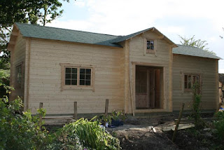 helsinki log cabin instalation