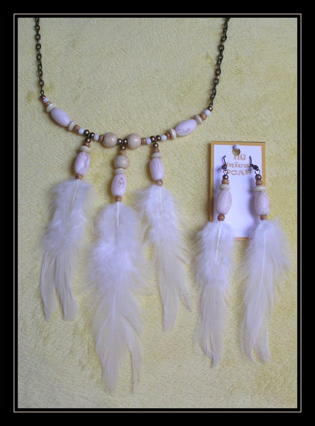 Faux Bone Necklace and Earrings