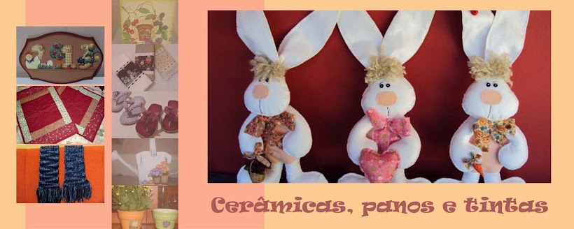 Cerâmica, panos e tintas
