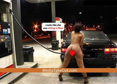 Lady Pumping Gas