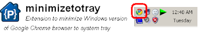 Minimize Google Chrome to system tray icon