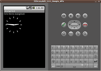 Screenshot of Android Emulator with a AnalogClock Screenshot of Android Emulator with a AnalogClock