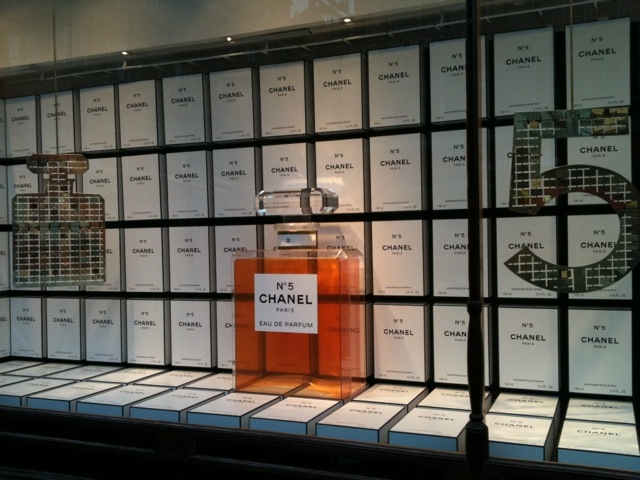 Clearly this Debenhams window has been sponsored by Chanel No. 5, one ...