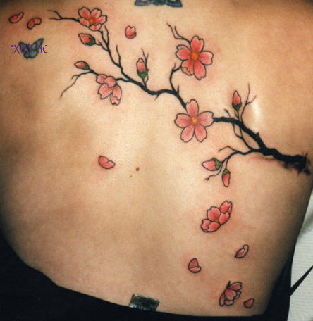 cherry tree blossom tattoo. japanese cherry tree tattoo.