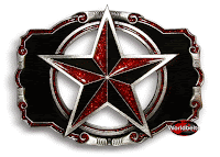 Glitter red and black nautical star belt buckle