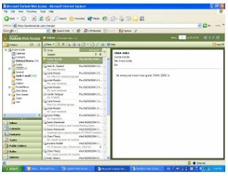 outlook web access 2003 screen