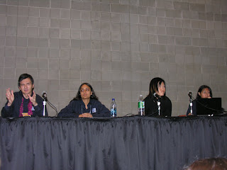 Ali on the left of the Del Rey panel
