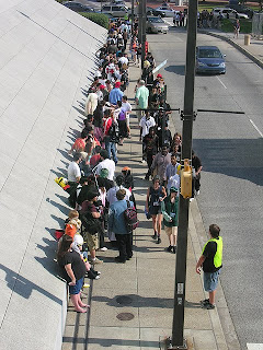A shot from the crazy lines at Otakon 2009. We brave the terror once again!