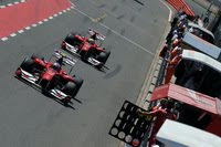 Ferrari's Alonso and Massa silverstone round ten