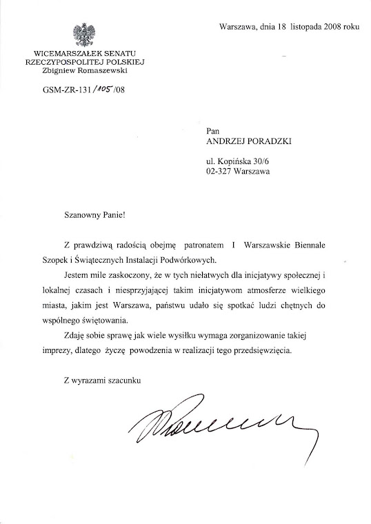 Gratulacje od Wicemarszałka Senatu RP