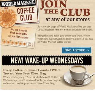 World Market Coffee Club coupon deal