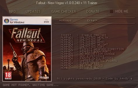 Fallout: New Vegas Ultimate Edition Cheats & Trainers for PC