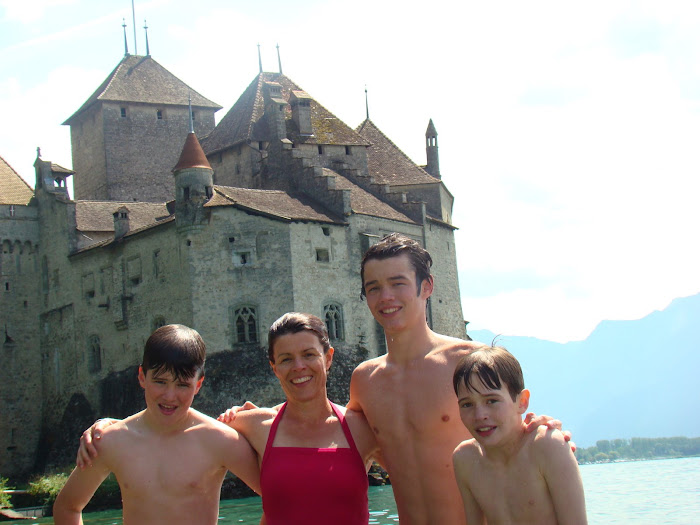 Swimming beside the Chateau Chillion