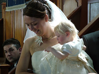 Mabli and her Mum looking pretty in the church