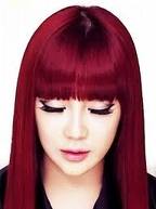 Straight perm with Cherry-Red Dye Straight perm with Cherry-Red Dye