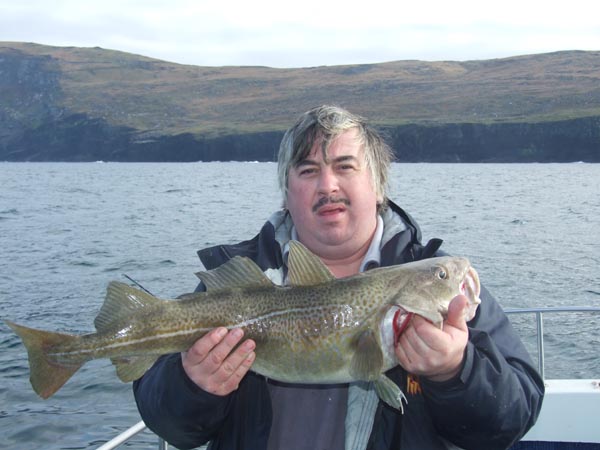 On a trip in Cahersiveen: Adrien Hanley with a beautiful cod