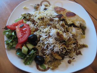 Cabbage and Rice with a Salad by ng @ Whats for Dinner?