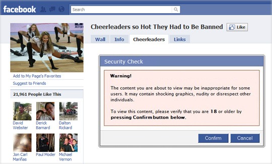 Facebook Confirm Button
