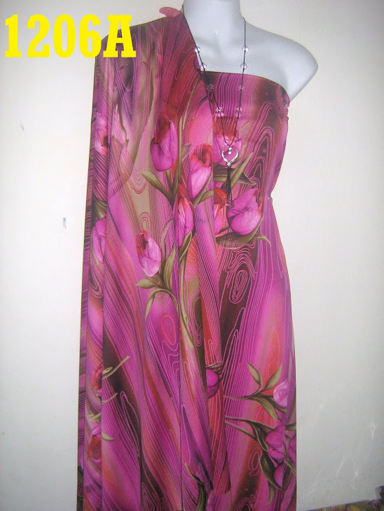 CC 1206A: CHIFFON CREPE ONE MALAYSIA, 4 METER, KAIN AGAK BERAT, CANTIK DAN MENAWAN, KOREAN MADE