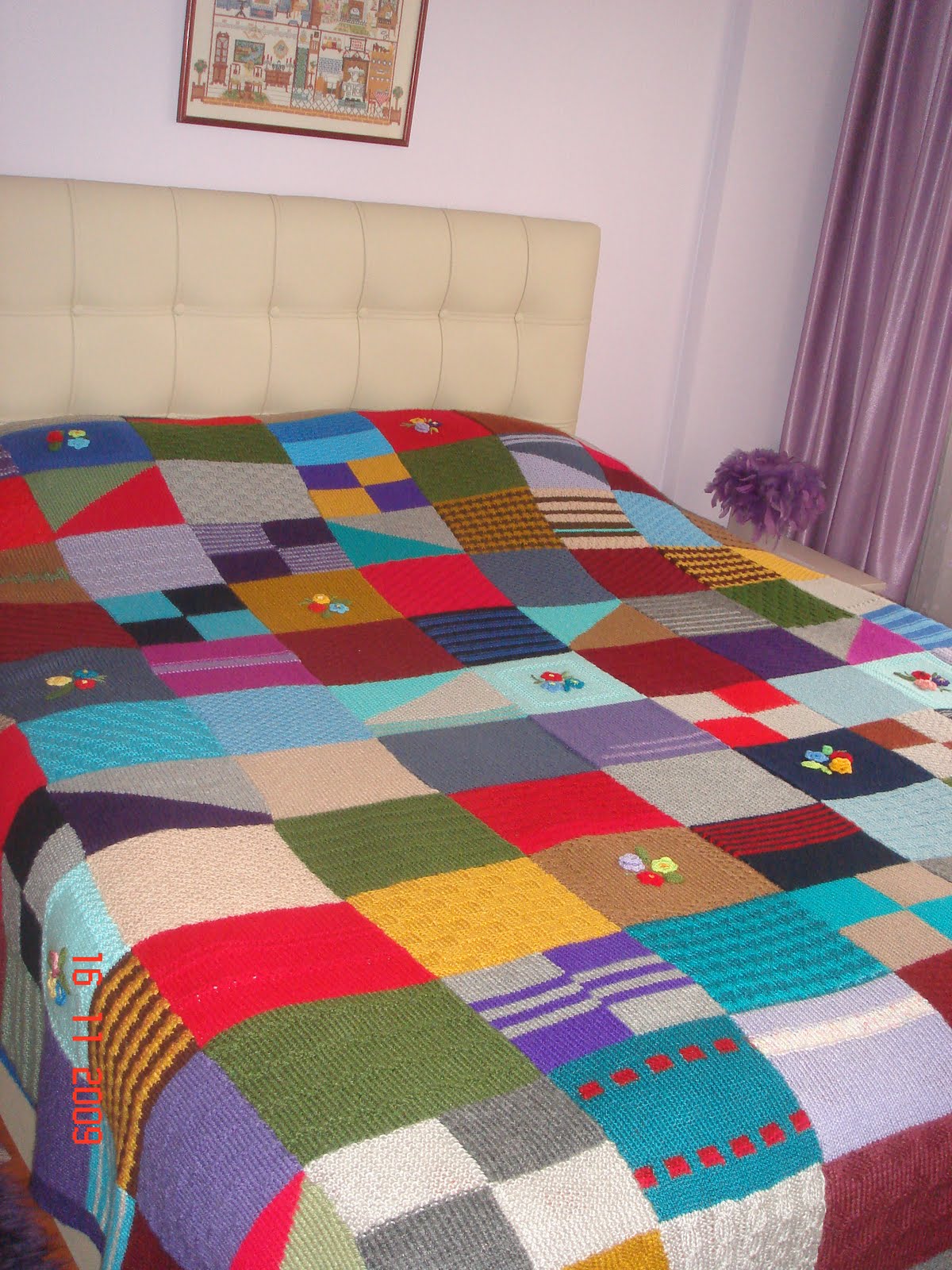 Bir Ailenin El Emeği Örgü yatak örtüsü