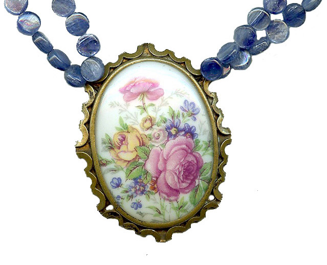 Elisabeth MichelMeyrueix Jewelry Limoges Porcelain Pendant Necklaces