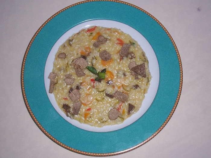 risotto con ratatuille di verdure e tartufo estivo di Quadri