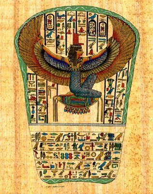 Isis is the Egyptian Goddess of rebirth, her other titles include "The giver