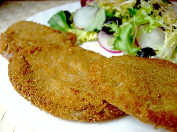 Cantinho Vegetariano Seitan ou Bife de Glúten à Milanesa (vegana)
