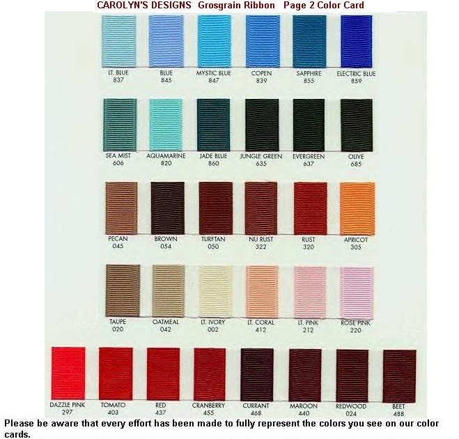 Carolyn's Designs And More: Grosgrain Ribbon Color Chart-page2