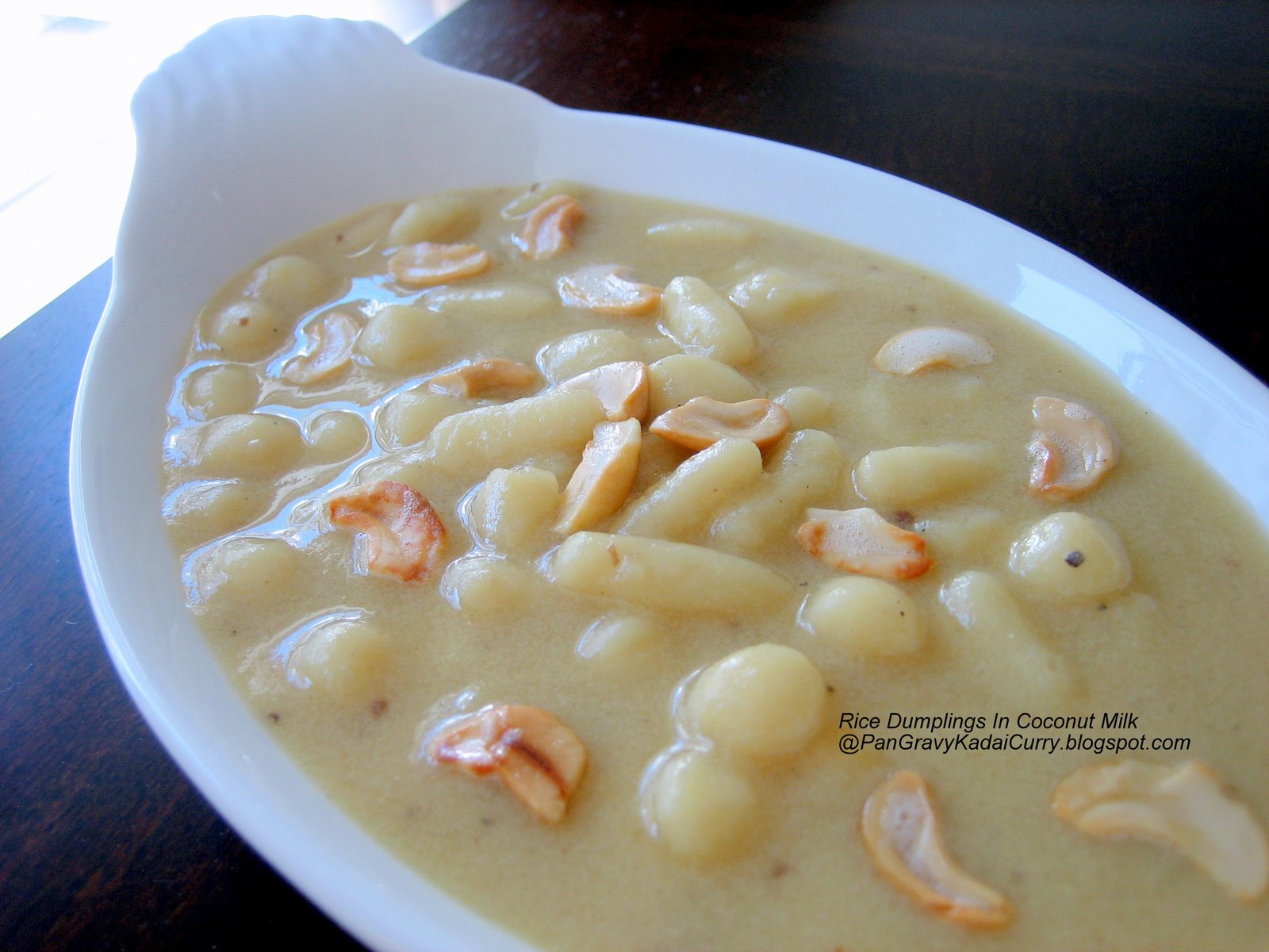 Pan Gravy Kadai Curry Rice Dumplings In Coconut Milk "Paal Kozhukattai"