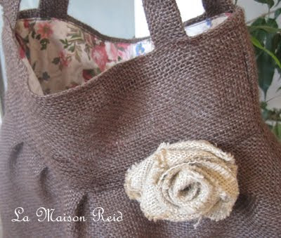 Shabby Burlap Rose
