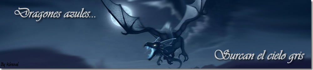 Dragones azules surcan el cielo gris